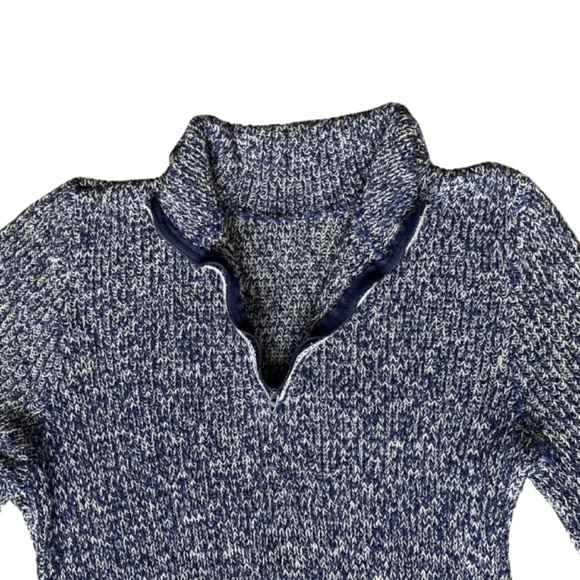 Blue and White Knit Long Sleeve Mini Dress Size S/M - Picture 4 of 6